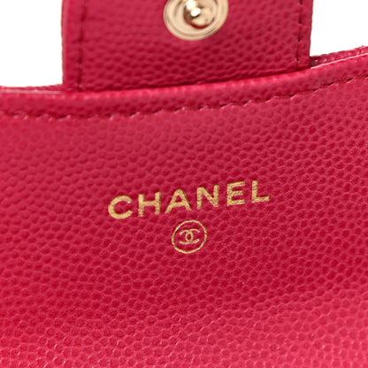 Chanel Caviar Quilted Flap Card Holder Wallet Dark Pink 6 of 11