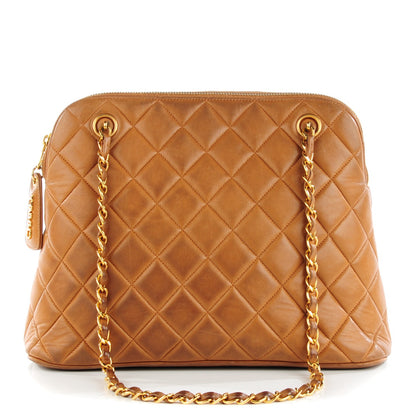 Chanel Lambskin Quilted Shoulder Bag Light Brown 1 of 8