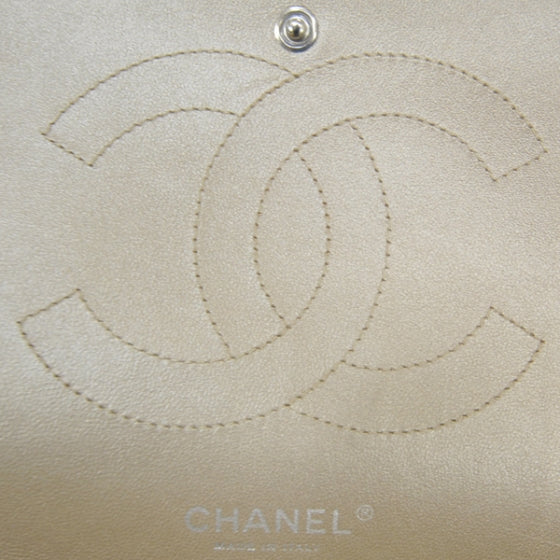 Lambskin Quilted Jumbo Flap Metallic Bronze