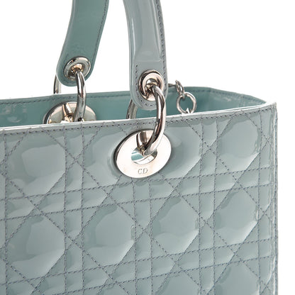 Christian Dior Patent Cannage Large Lady Dior Light Blue 9 of 12