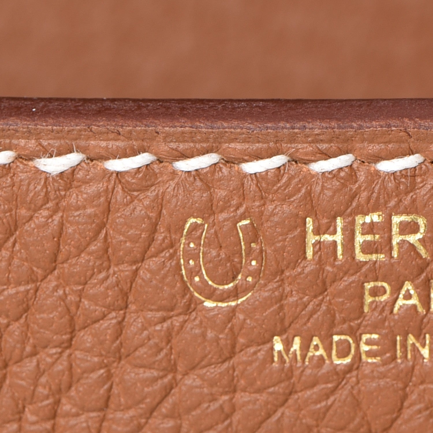 Hermes Taurillon Clemence Retourne Horseshoe Kelly 28 Gold 21 of 40