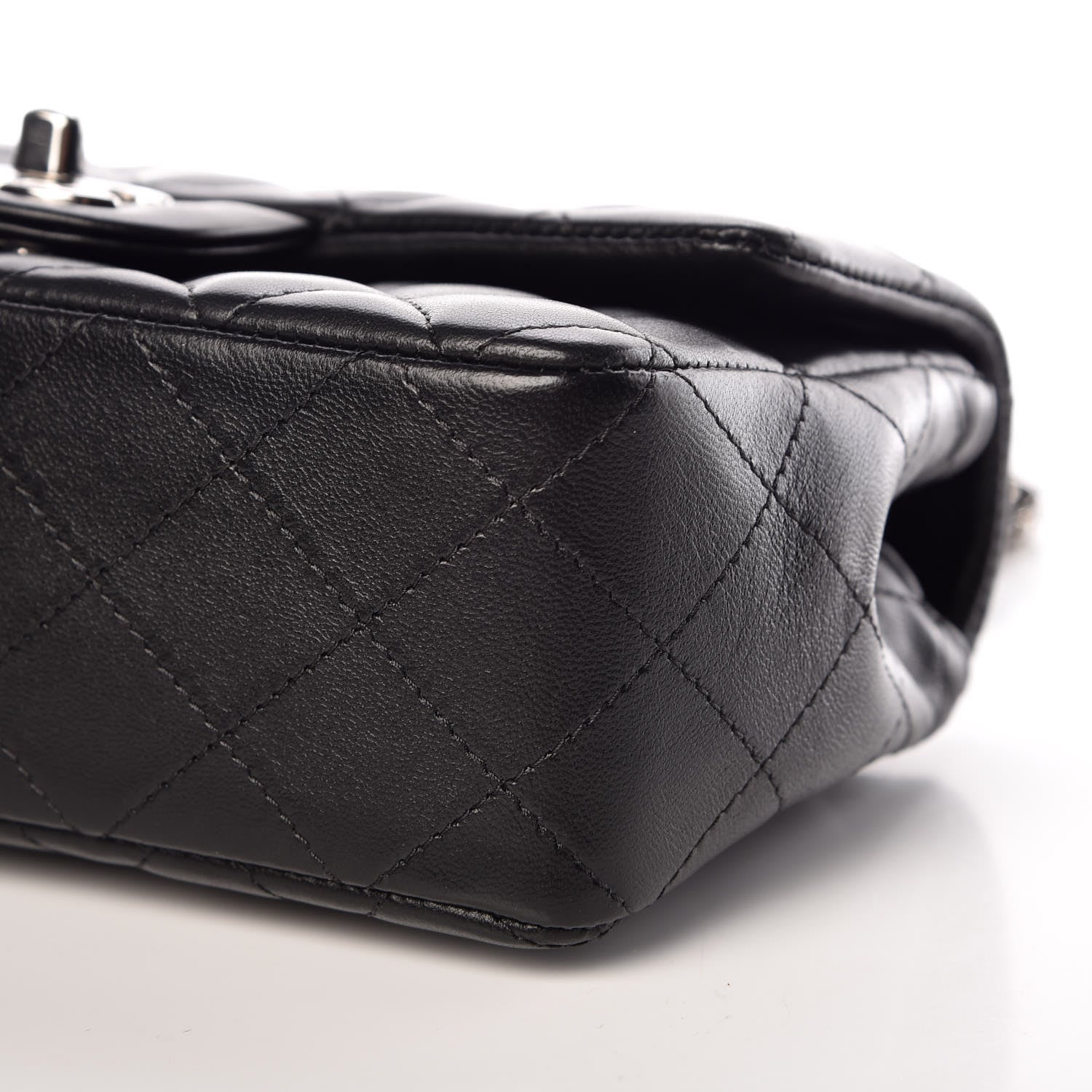 Chanel Lambskin Quilted Mini Rectangular Flap Black 6 of 10