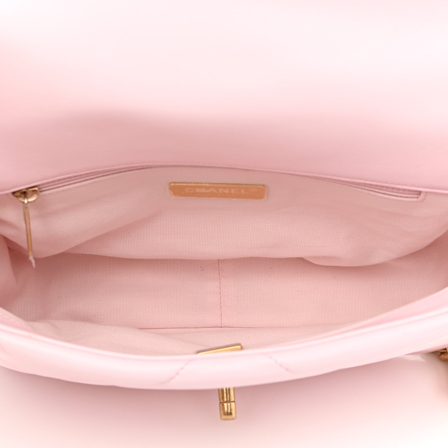 Lambskin Quilted Medium Chanel 19 Flap Light Pink