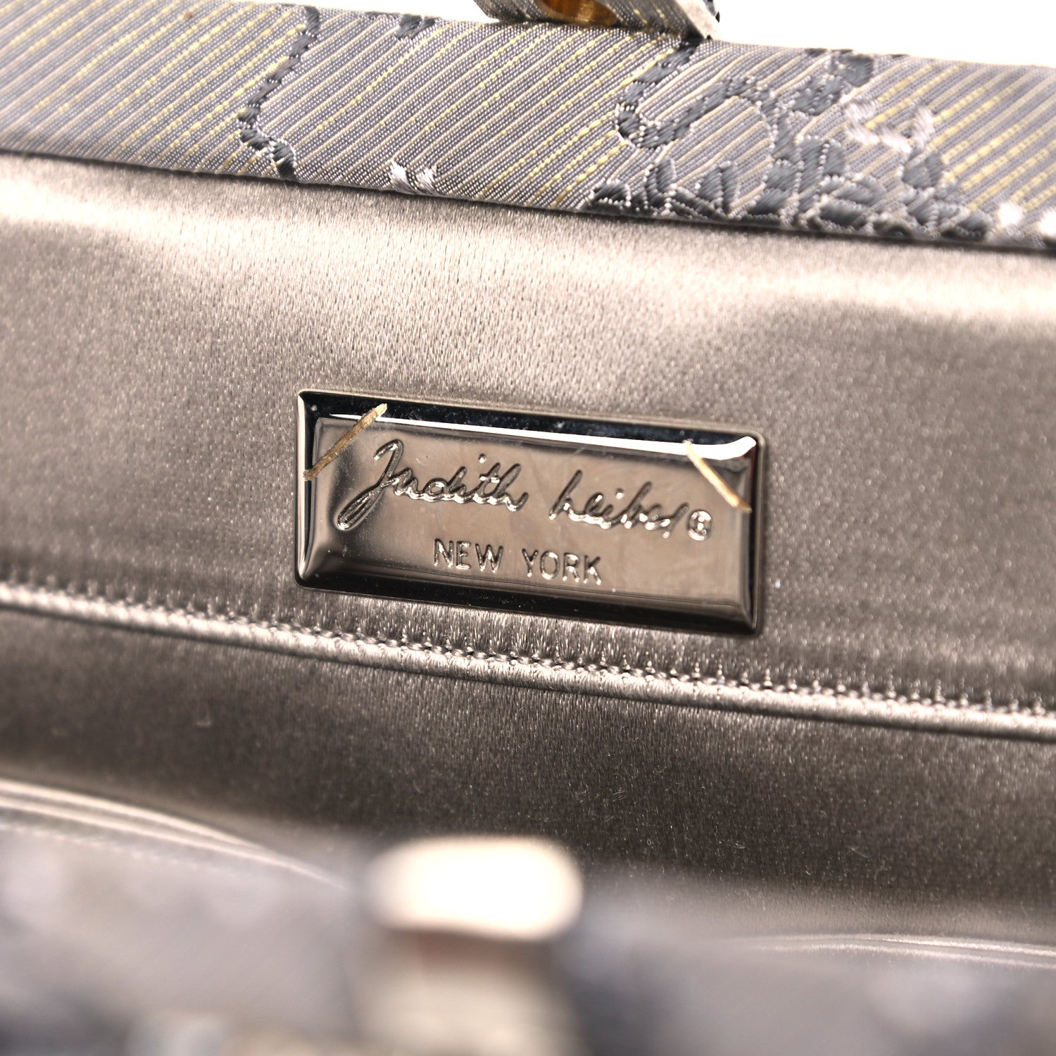 Judith Leiber Crystal Fabric Embroidered Evening Bag Grey 6 of 14