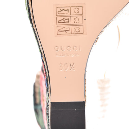 Gucci Metallic Nappa Ophelia Espadrille Platform Wedge Sandals 39.5 Oro Vecchio 6 of 9