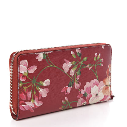 Gucci Shangai Calfskin Blooms Print Zip Around Wallet Romantic Cerise Multicolor 3 of 6