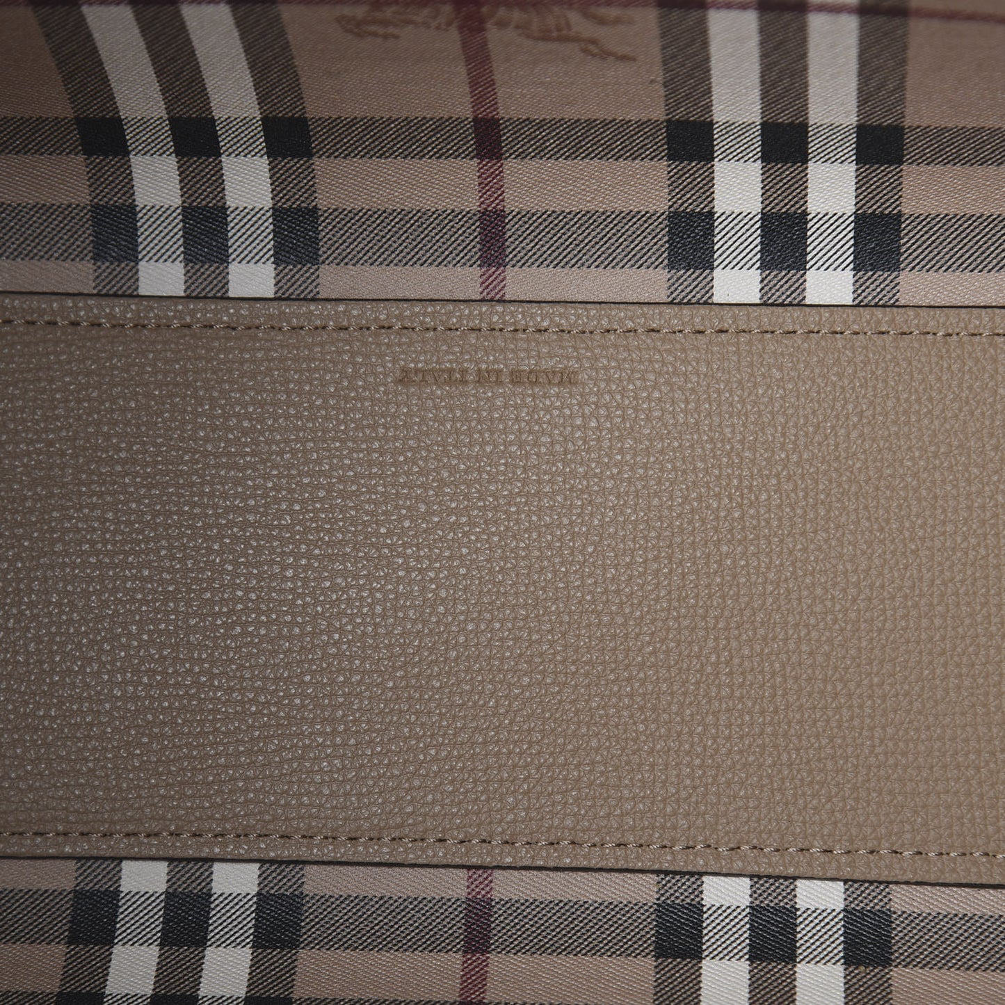 Grainy Calfskin Haymarket Check Small Reversible Tote Mid Camel