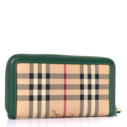 Burberry Haymarket Check Large Ziggy Zip Around Wallet Green 3 of 11