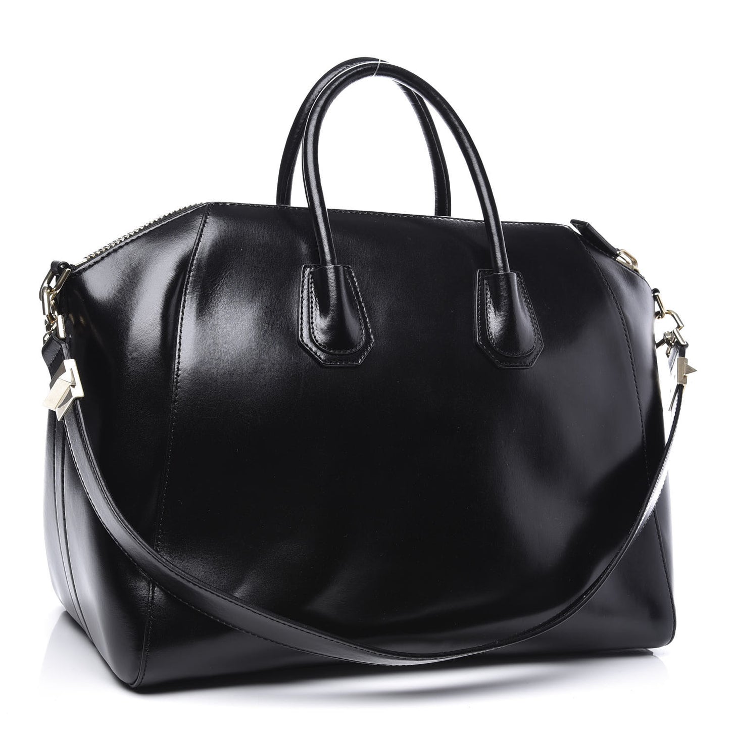 Shiny Lord Calfskin Large Antigona Black