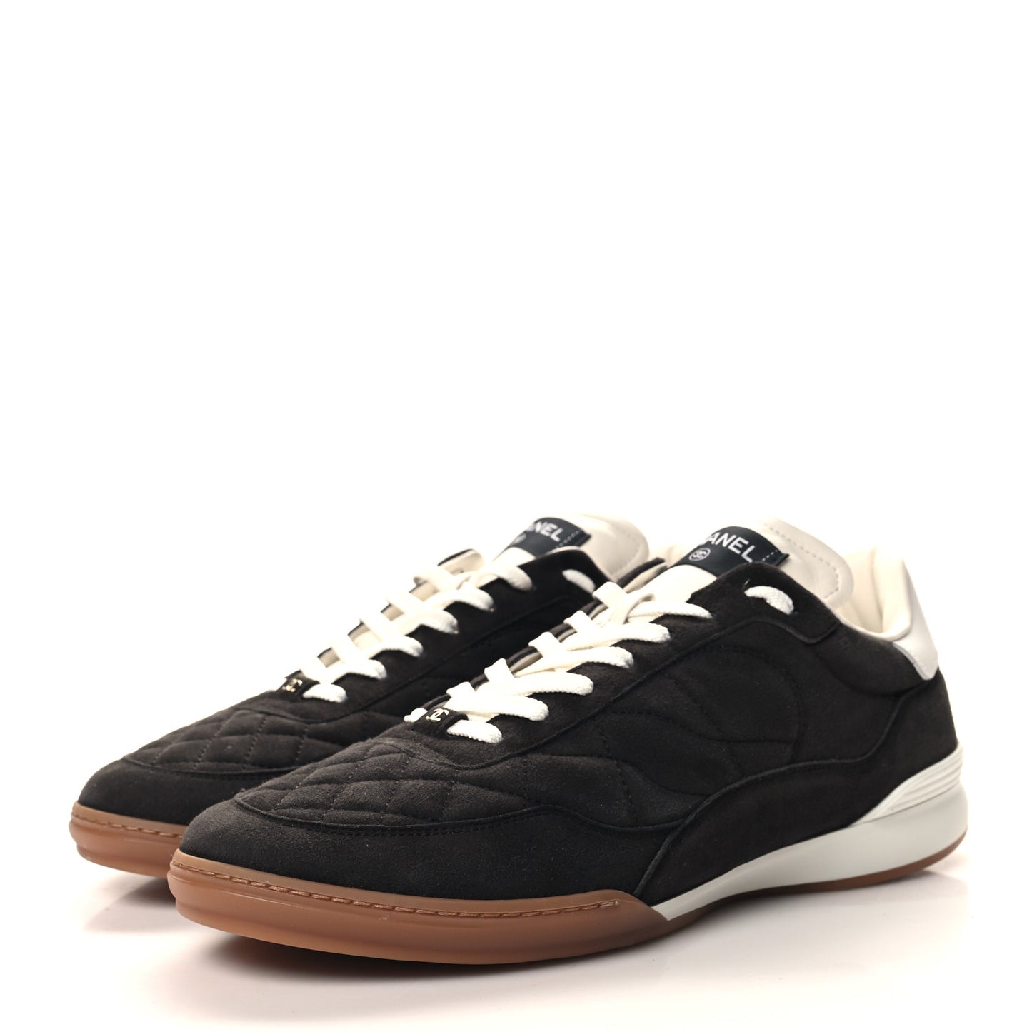 Suede Kidskin Quilted Mens Sneakers 45 Dark Grey