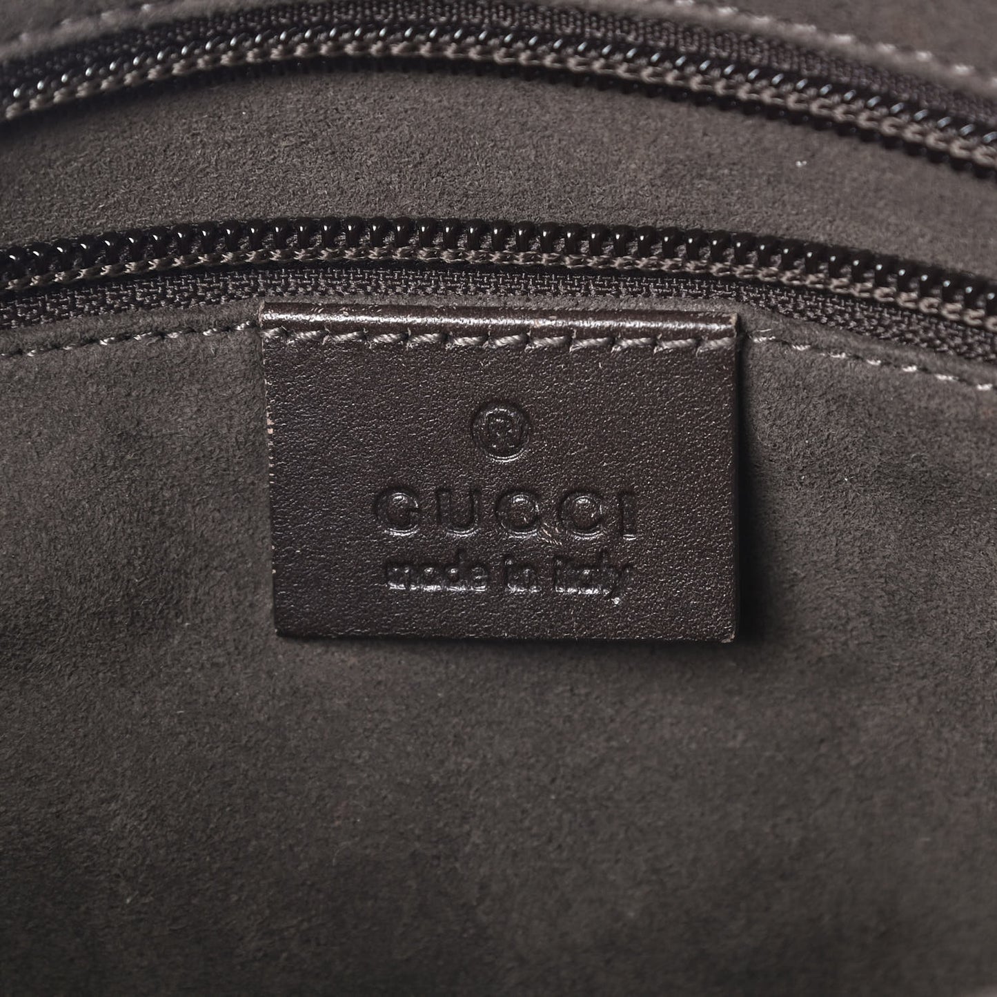 GG Supreme Monogram Small Zippered Tote Dark Brown
