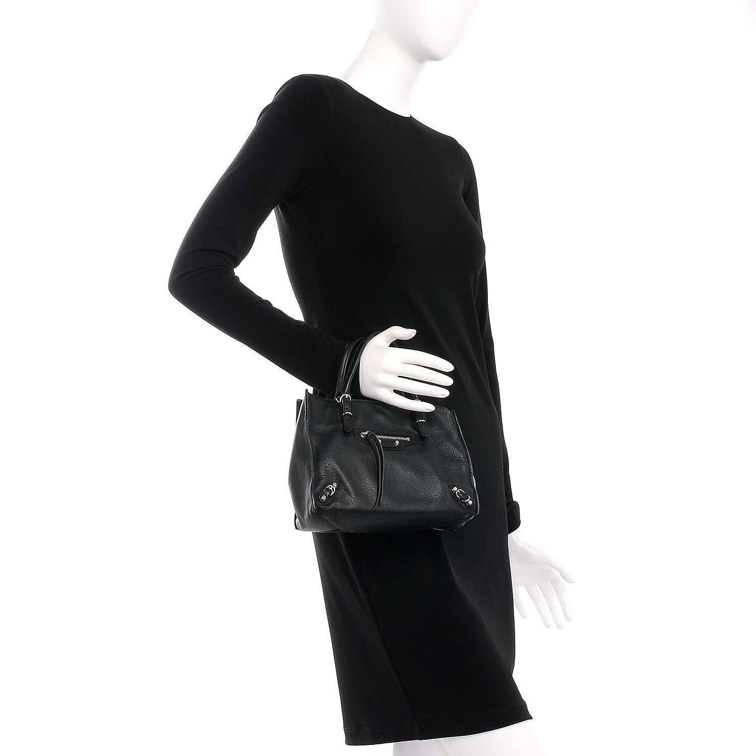 Balenciaga Calfskin Papier Mini A4 Zip Around Tote Black 3 of 8