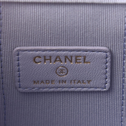 Chanel Lambskin Quilted Top Handle Mini Vanity Case With Chain Light Purple 6 of 9
