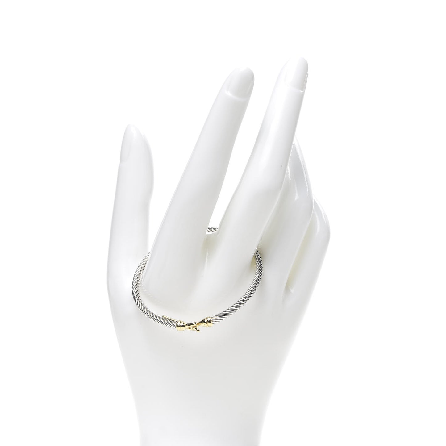 Sterling Silver 18K Yellow Gold 3mm Kids Cable Buckle Bracelet