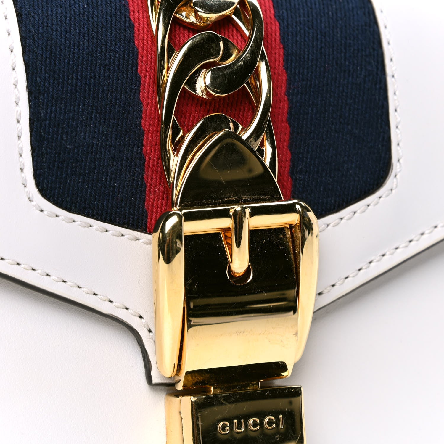 Gucci Calfskin Mini Sylvie Top Handle Bag White 11 of 11