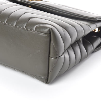 Saint Laurent Calfskin Y Quilted Monogram Medium Loulou Chain Satchel Kaki Fonce 9 of 9