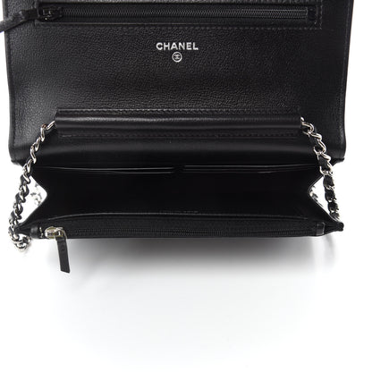 Chanel Grained Calfskin Quilted CC Box Wallet On Chain WOC Black 5 of 12