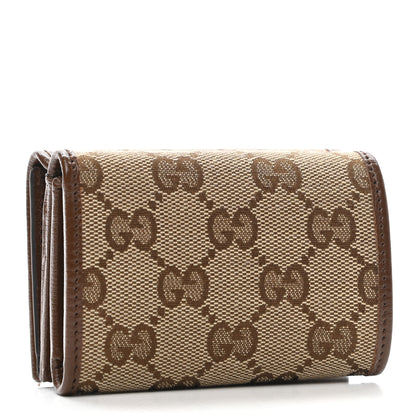 Balenciaga X GUCCI GG Monogram Azalea Calfskin Neo Classic Wallet Beige Ebony Brown Sugar 3 of 8