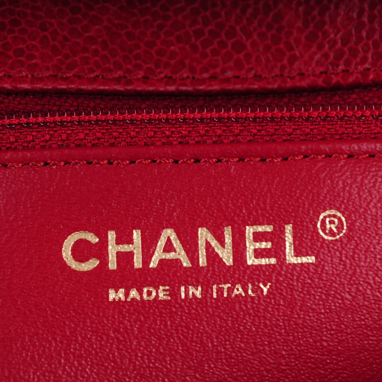 Caviar Quilted Mini Square Flap Red