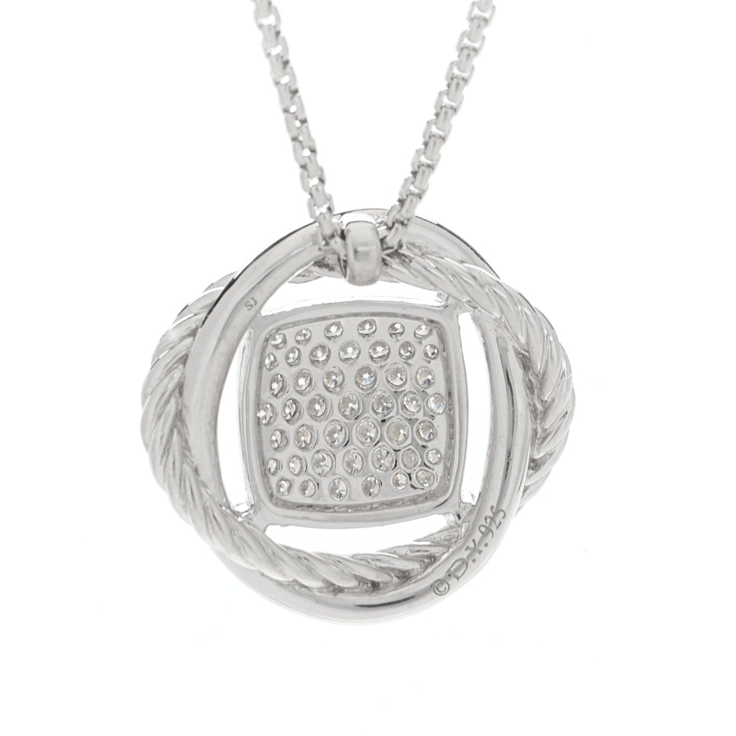 Sterling Silver Diamond 20mm Infinity Pendant Necklace
