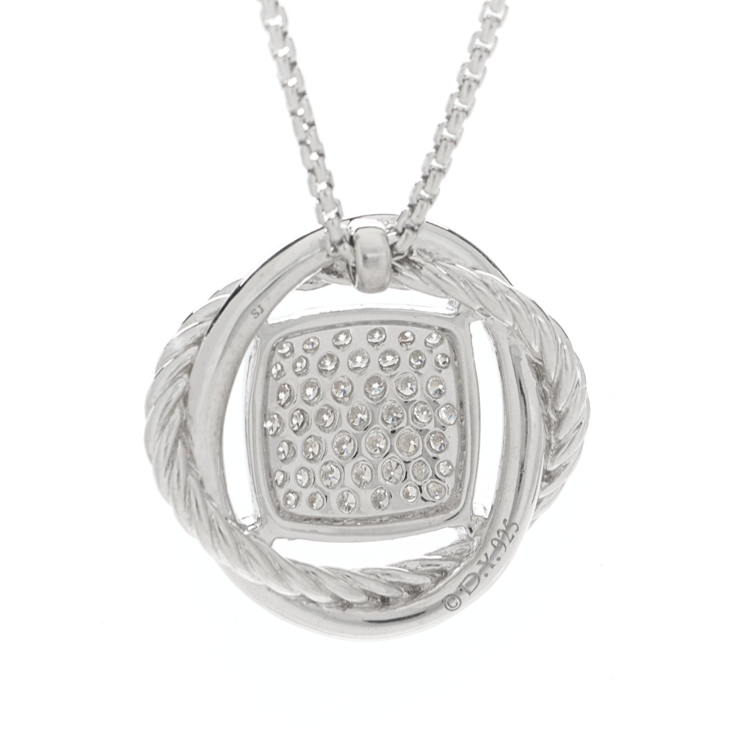 David Yurman Sterling Silver Diamond 20mm Infinity Pendant Necklace 5 of 5