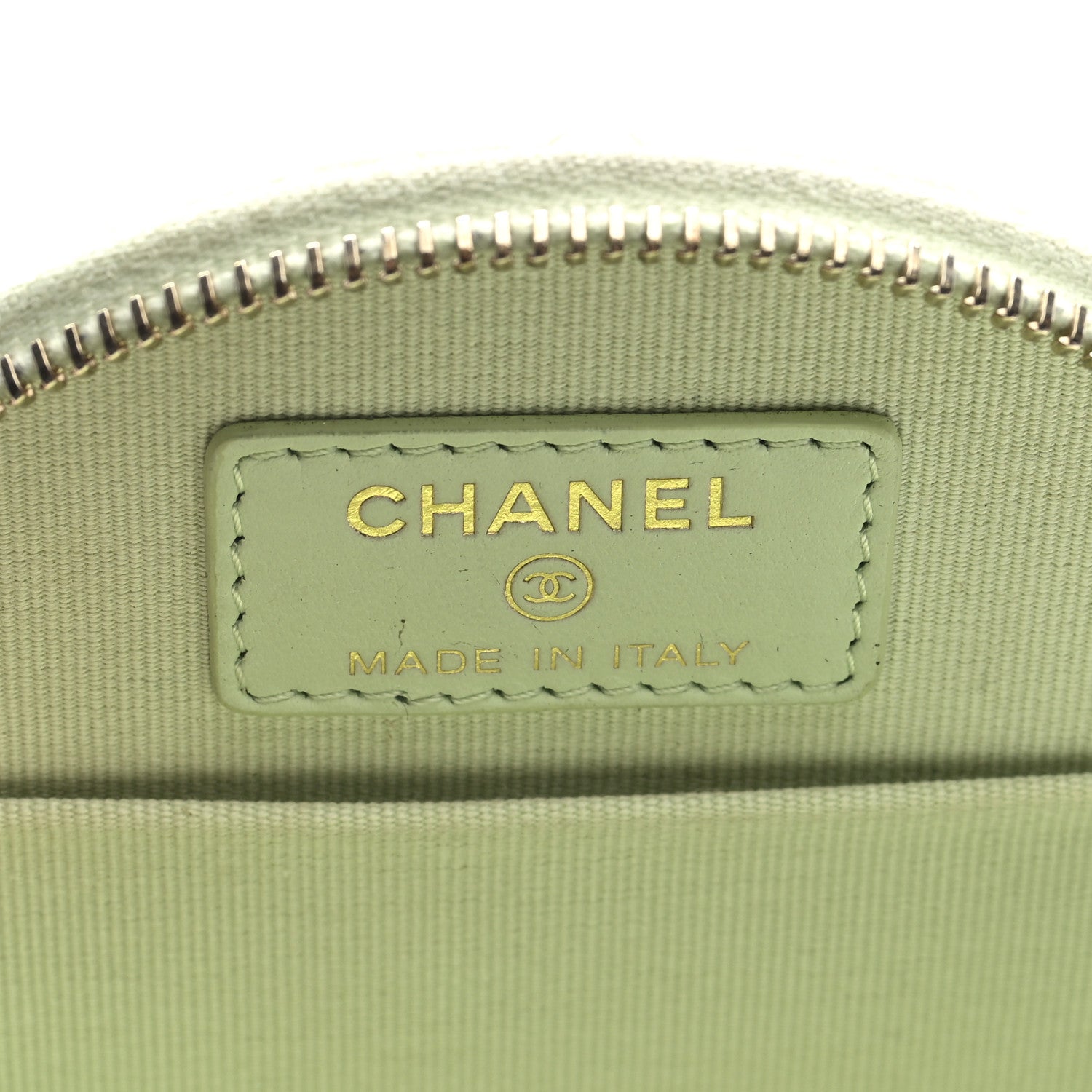 Chanel Caviar Quilted Round Handle With Care Vanity With Chain Light Green 7 of 11