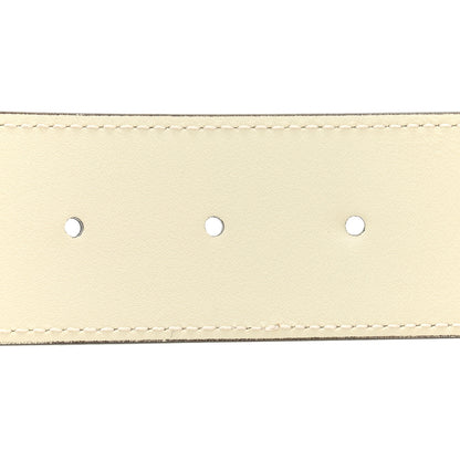 Gucci GG Supreme Monogram Matte Plutone Calfskin Double G 40mm Belt 95 38 Beige Ebony Mystic White 4 of 6