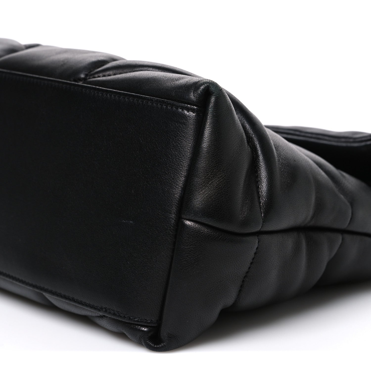 Saint Laurent Lambskin Quilted Monogram Monochrome Medium Loulou Puffer Chain Satchel Black 10 of 10