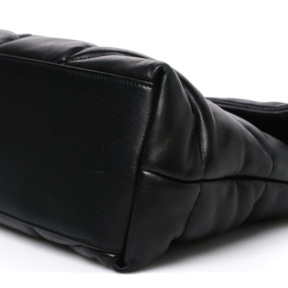 Saint Laurent Lambskin Quilted Monogram Monochrome Medium Loulou Puffer Chain Satchel Black 10 of 10