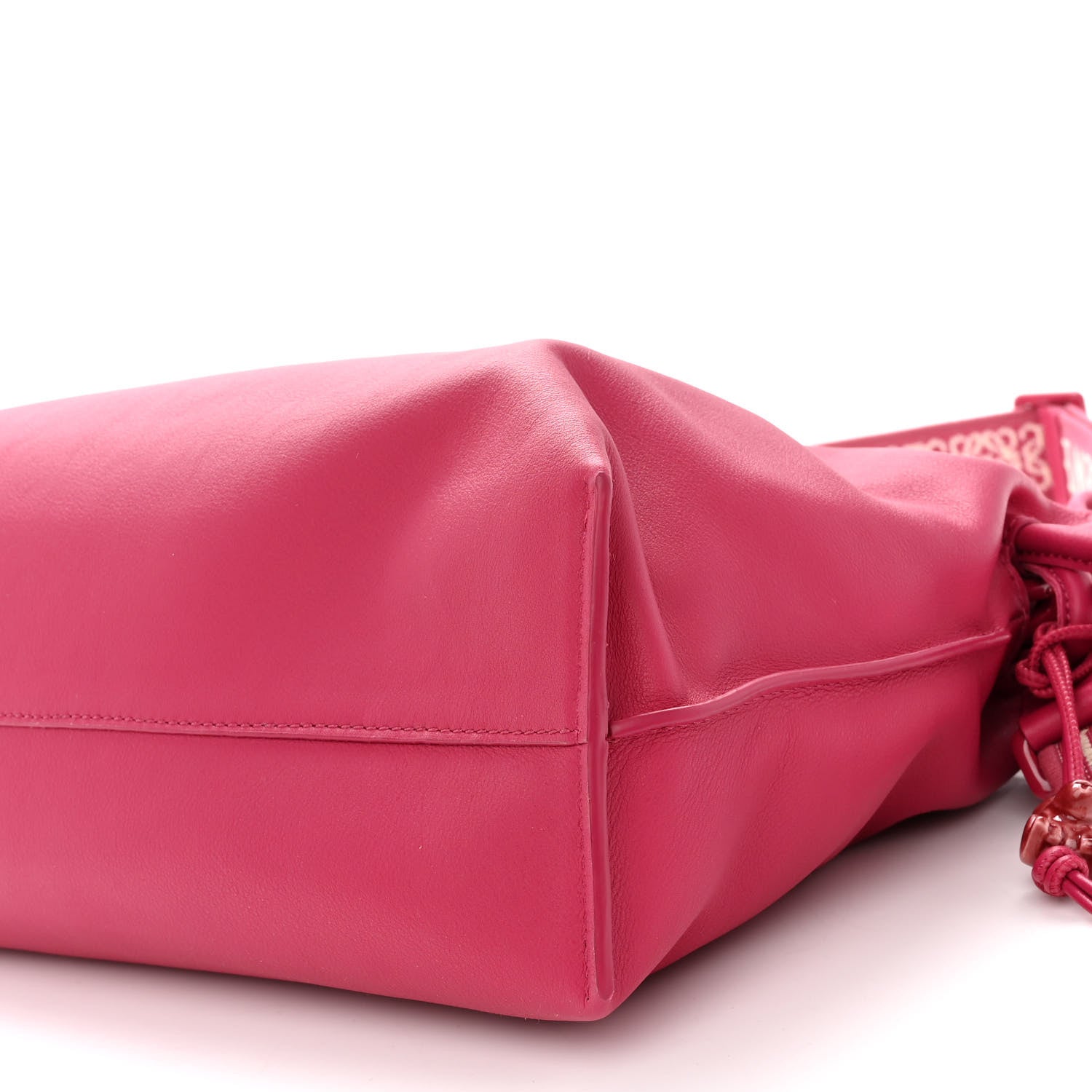Loewe Satin Calfskin Monochrome Flamenco Knot Clutch Ruby Red Glaze 9 of 9