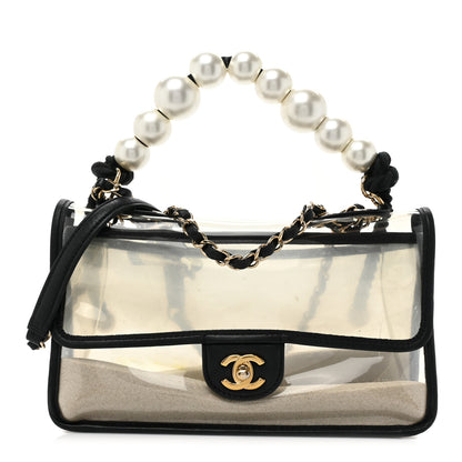 Chanel Lambskin PVC Sand By The Sea Flap With Pearl Strap Black 1 of 13