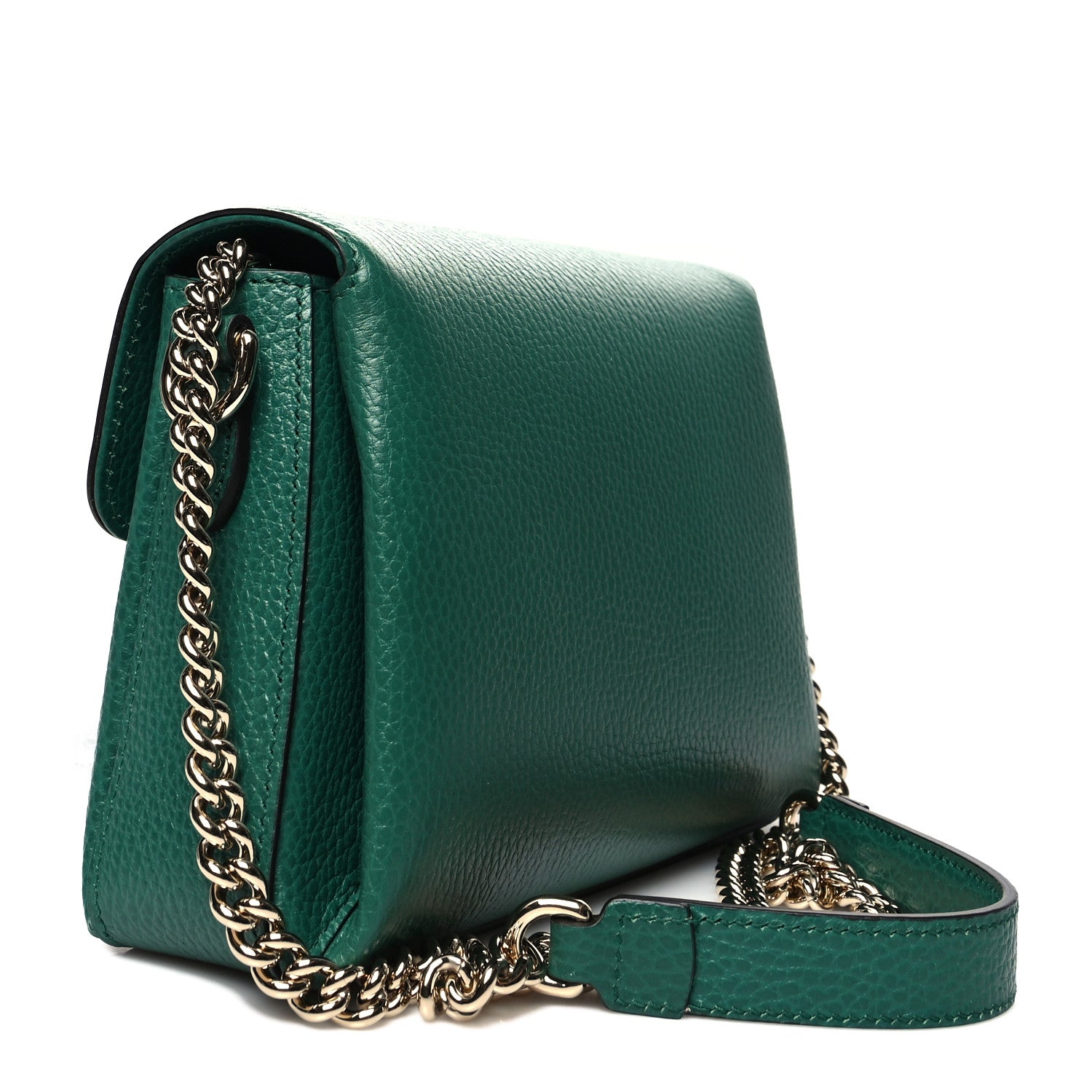 Gucci Dollar Calfskin Interlocking G Crossbody Bag Emerald 3 of 12