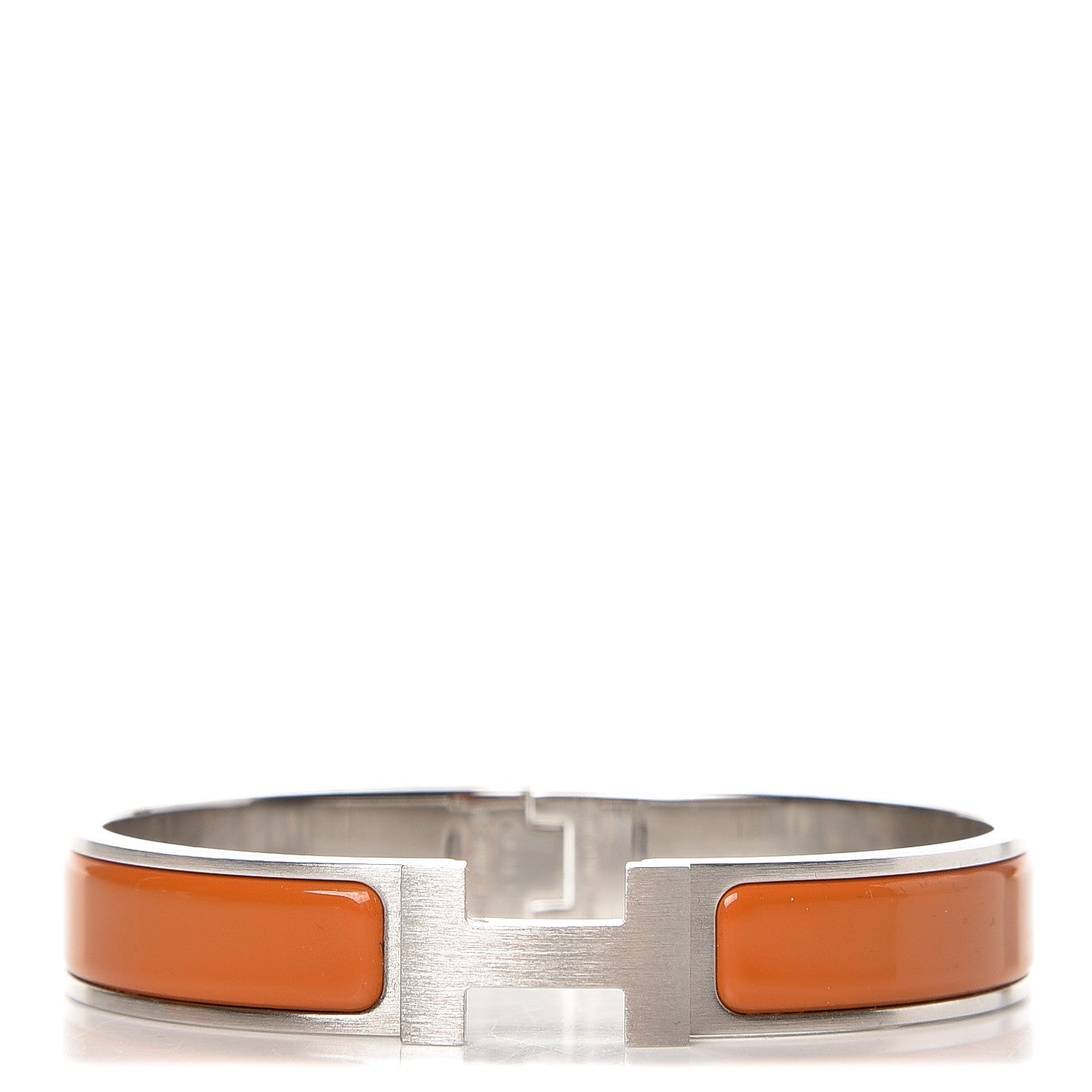 Hermes Enamel Narrow Clic Clac HH Bracelet GM Potiron 1 of 5
