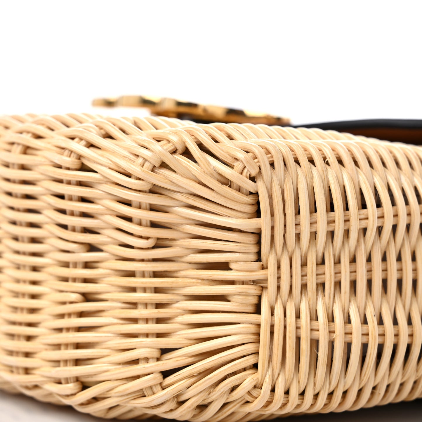 Raffia Calfskin Triomphe Besace Natural Tan