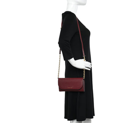 Burberry Grainy Calfskin Henley Wallet On Chain Burgundy 2 of 12