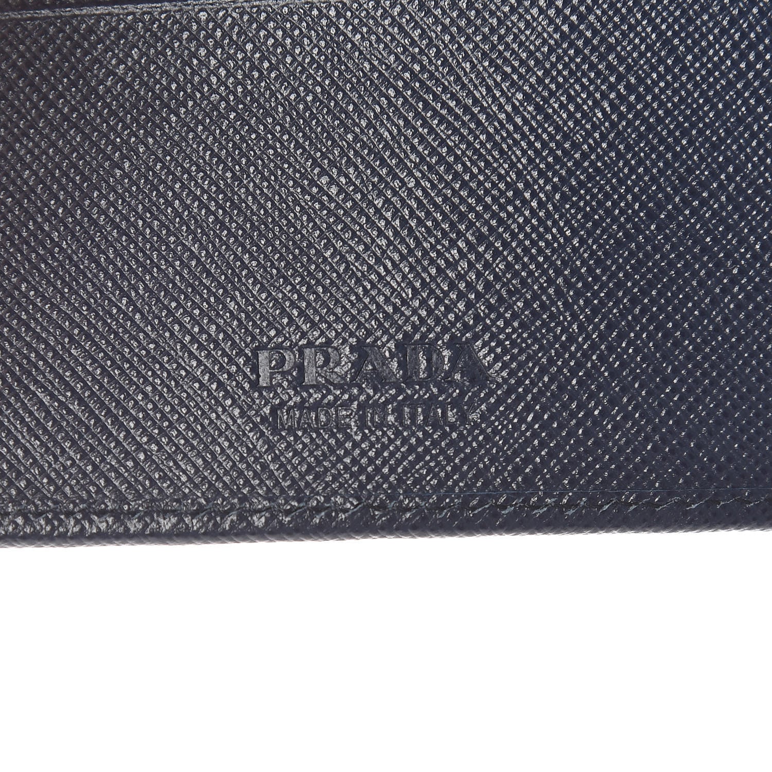 Prada Saffiano Triangle Bi-Fold Wallet Baltico 6 of 8