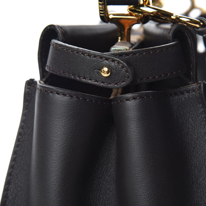Fendi Vitello Seta Nabuk Pequin Mini Peekaboo Iconic Satchel Ebano Tobacco Moro 11 of 11