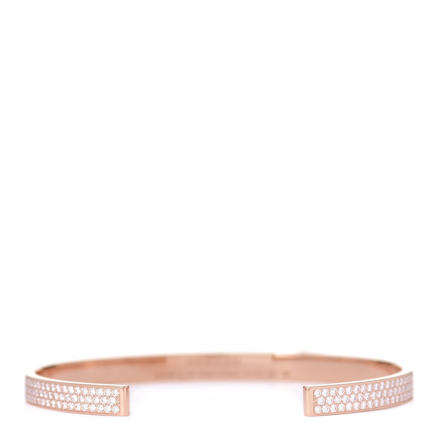 18K Rose Gold Diamond Pave Kelly Clochette Cuff Bracelet ST