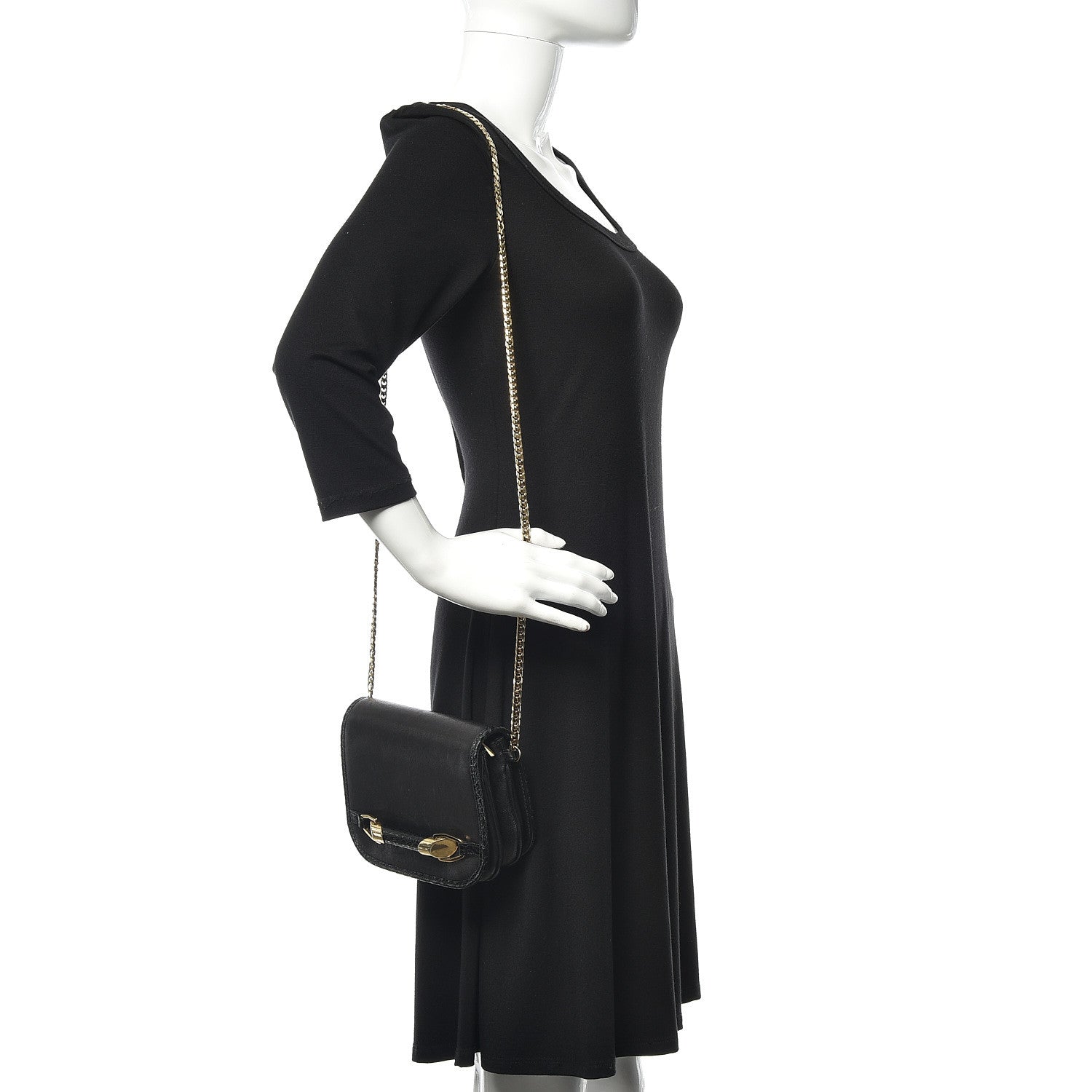 Jimmy Choo Lambskin Elaphe Zadie Flap Bag Black 3 of 9