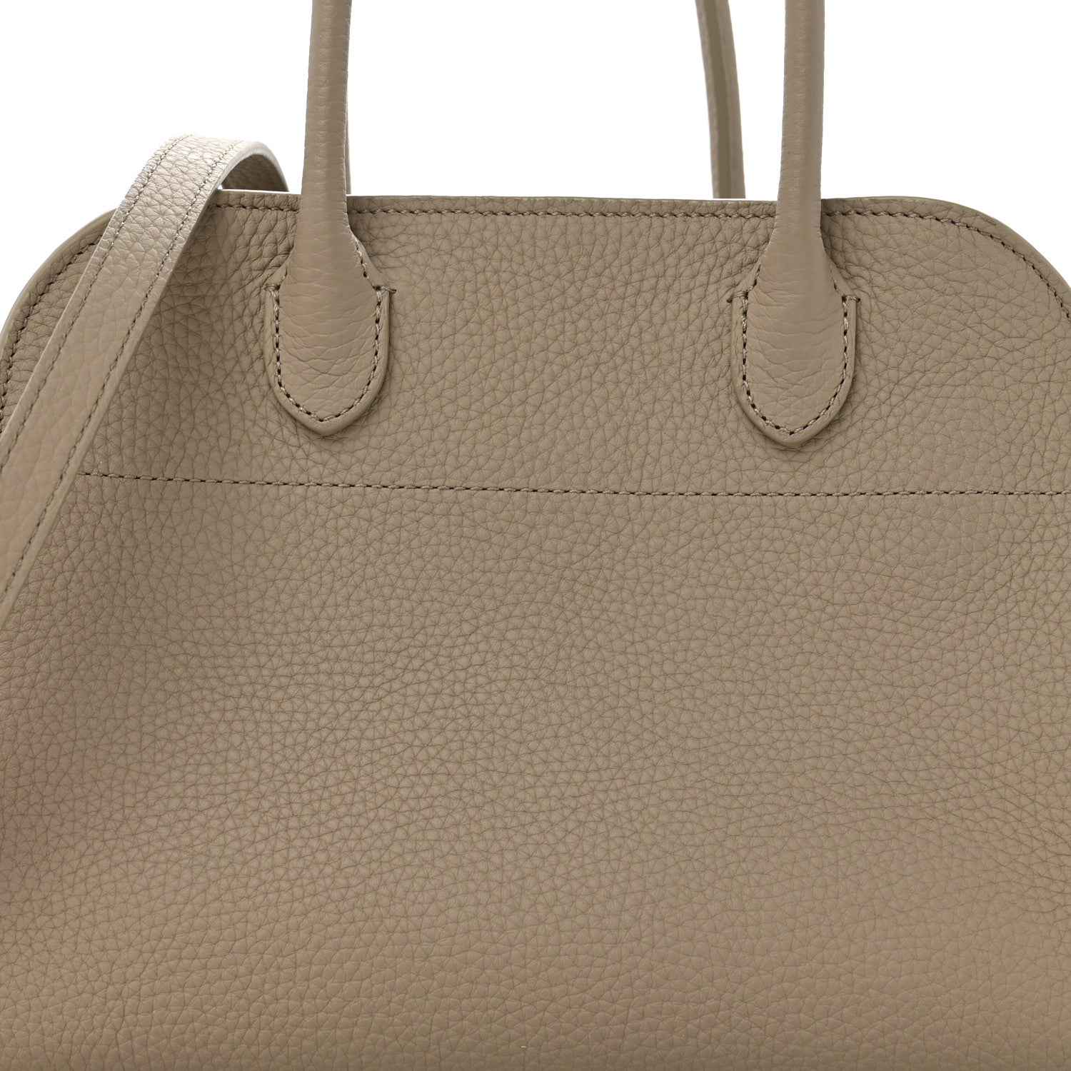 The Row Grained Calfskin Soft Margaux 10 Bag Dark Taupe 7 of 12