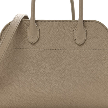 The Row Grained Calfskin Soft Margaux 10 Bag Dark Taupe 7 of 12