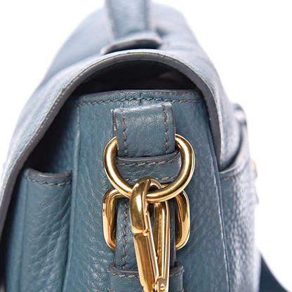 Prada Vitello Daino Push Lock Messenger Bag Marine 16 of 18