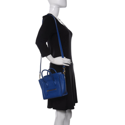 Celine Smooth Calfskin Nano Luggage Royal Blue 2 of 8