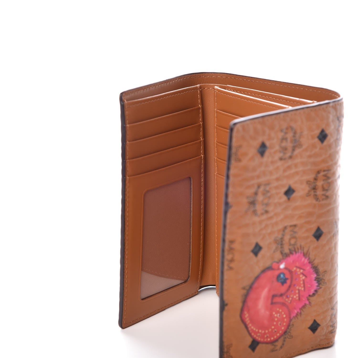 MCM Visetos New Year Series Rooster Three-Fold Flap Wallet Cognac 6 of 9