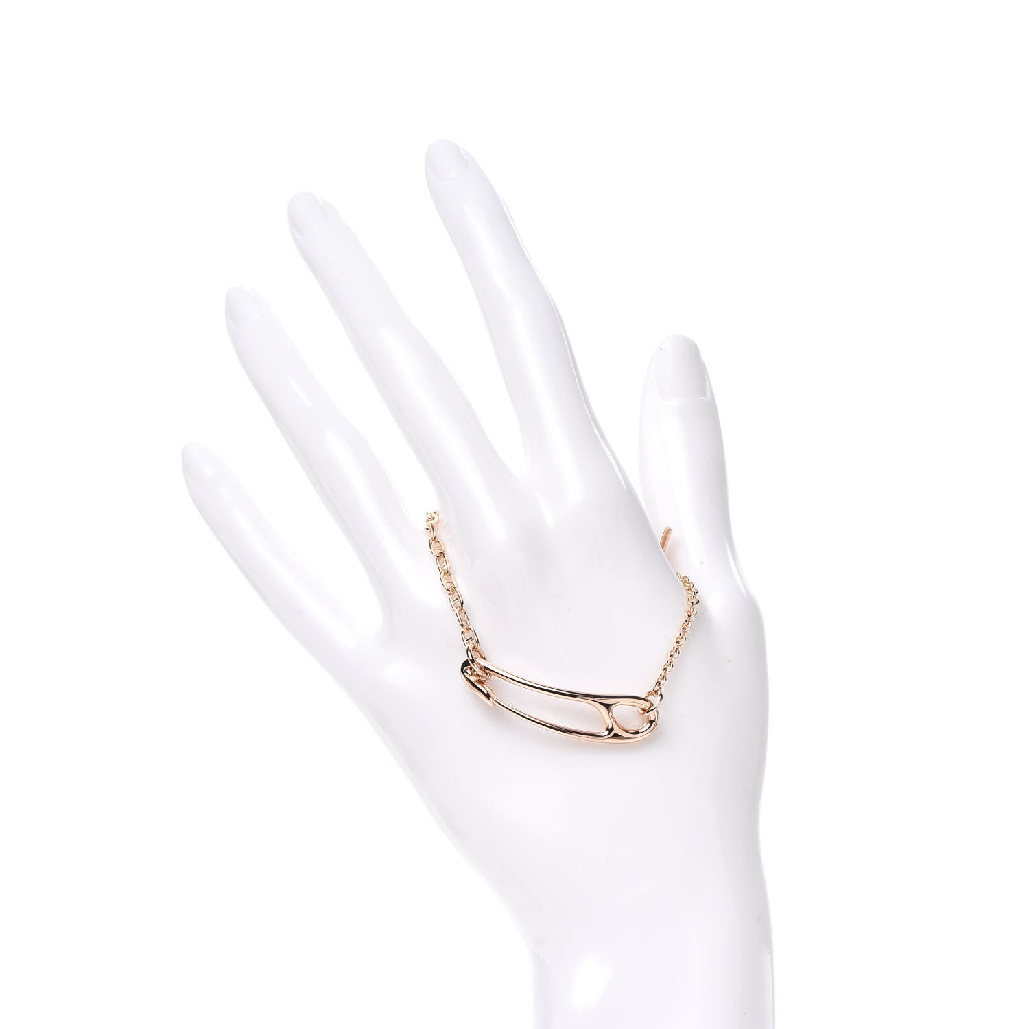 Hermes 18K Rose Gold Diamond MM Chaine d'Ancre Punk Bracelet SH 2 of 5