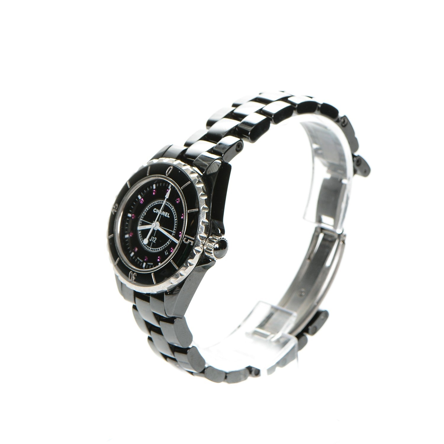 Chanel Stainless Steel Ceramic Ruby 33mm J12 Quartz Watch Black 3 of 7