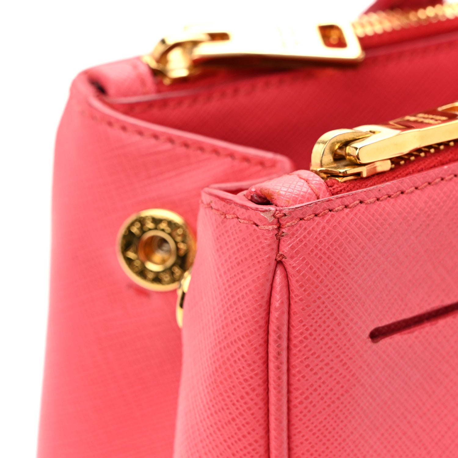 Prada Saffiano Small Galleria Double Zip Tote Peonia 11 of 11