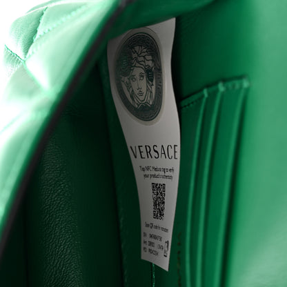 Versace Nappa Quilted Virtus Evening Bag Green 7 of 10