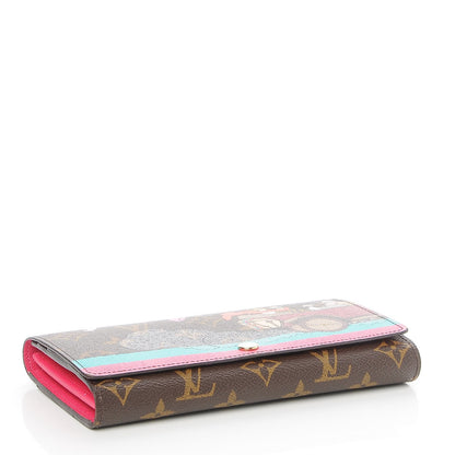 Louis Vuitton Monogram 2015 Christmas Animation Sarah Wallet Hibiscus 4 of 9
