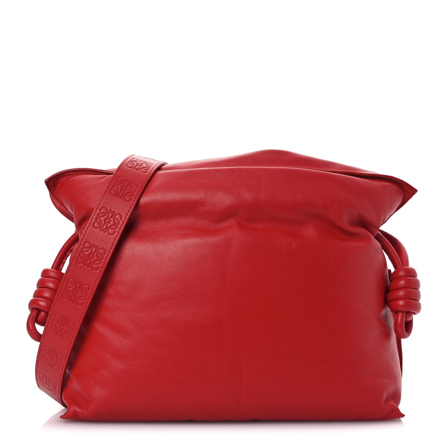 Loewe Calfskin Flamenco Puffer Knot Bag Red 1 of 11